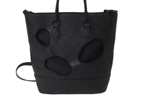 極美品 LOUIS VUITTON×COMME des GARCONS ルイヴィトン×コムデギャルソン ウィズホールズ 2WAYバッグ N45887 ブラック 中古 57443