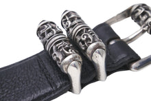 Load image into Gallery viewer, CHROME HEARTS クロムハーツ 3ピース ケルティックローラーベルト レザー シルバ−925 サイズ38 美品 中古 57445