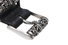 Load image into Gallery viewer, CHROME HEARTS クロムハーツ 3ピース ケルティックローラーベルト レザー シルバ−925 サイズ38 美品 中古 57445