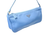 Load image into Gallery viewer, PRADA プラダ テスート ナイロン アクセサリーポーチ 水色 MV633 ハンドバッグ トライアングルロゴ ミニバッグ 美品 中古 57462