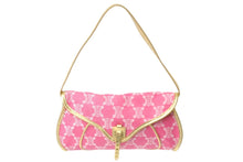 Load image into Gallery viewer, CELINE セリーヌ ショルダーバッグ ワンショルダー マカダム柄 ピンク キャンバス CE00/34 ゴールド金具 美品 中古 57466
