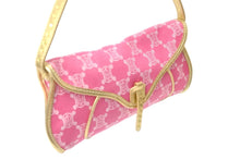Load image into Gallery viewer, CELINE セリーヌ ショルダーバッグ ワンショルダー マカダム柄 ピンク キャンバス CE00/34 ゴールド金具 美品 中古 57466