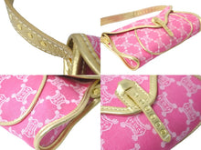 Load image into Gallery viewer, CELINE セリーヌ ショルダーバッグ ワンショルダー マカダム柄 ピンク キャンバス CE00/34 ゴールド金具 美品 中古 57466