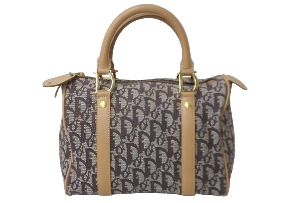 Christian Dior クリスチャンディオール ハンドバッグ トロッター PZ0012 ブラウン ゴールド金具 良品 中古 57468