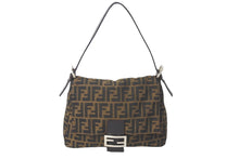 Load image into Gallery viewer, FENDI フェンディ ショルダーバッグ マンマバケット ズッカ柄 キャンバス ブラウン シルバー金具 美品 中古 57469