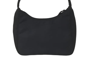 PRADA プラダ ハンドバッグ ワンショルダー MV515 ホーボー ミニバッグ 三角ロゴ ブラック シルバー金具 美品 中古 57470 
