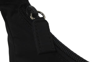 PRADA プラダ ハンドバッグ ワンショルダー MV515 ホーボー ミニバッグ 三角ロゴ ブラック シルバー金具 美品 中古 57470 