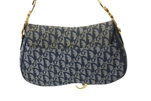 Christian Dior クリスチャンディオール ショルダーバッグ トロッター ダブルサドル ネイビー RU0091 良品 中古 57475