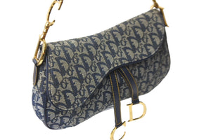 Christian Dior クリスチャンディオール ショルダーバッグ トロッター ダブルサドル ネイビー RU0091 良品 中古 57475