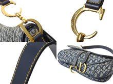 Load image into Gallery viewer, Christian Dior クリスチャンディオール ショルダーバッグ トロッター ダブルサドル ネイビー RU0091 良品 中古 57475