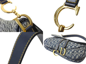 Christian Dior クリスチャンディオール ショルダーバッグ トロッター ダブルサドル ネイビー RU0091 良品 中古 57475