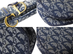 Christian Dior クリスチャンディオール ショルダーバッグ トロッター ダブルサドル ネイビー RU0091 良品 中古 57475