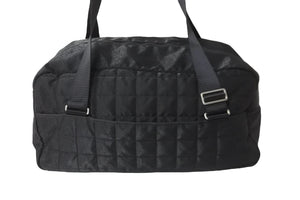 CHANEL シャネル スポーツライン ボストンバッグ ココマーク ナイロン チョコバーステッチ ブラック 10番台 美品 中古 57487