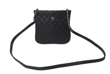 Load image into Gallery viewer, CHANEL シャネル ココマーク ミニショルダーバッグ キルティング 19番台 カーフ ブラック シルバー金具 美品 中古 57491