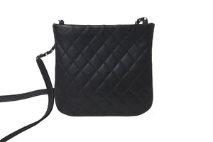 CHANEL シャネル ココマーク ミニショルダーバッグ キルティング 19番台 カーフ ブラック シルバー金具 美品 中古 57491