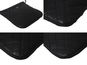 CHANEL シャネル ココマーク ミニショルダーバッグ キルティング 19番台 カーフ ブラック シルバー金具 美品 中古 57491