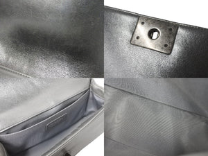 CHANEL シャネル ショルダーバッグ ボーイシャネル ココマーク 19番台 シルバー ラムスキン メタリック金具 美品 中古 57492