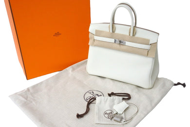新品未使用 HERMES エルメス ハンドバッグ バーキン25 マッシュルーム シルバー金具 トゴ B刻印 中古 57500