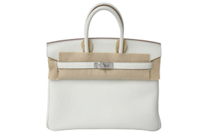 新品未使用 HERMES エルメス ハンドバッグ バーキン25 マッシュルーム シルバー金具 トゴ B刻印 中古 57500