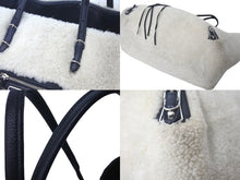 Load image into Gallery viewer, BALENCIAGA バレンシアガ トートバッグ ムートン レザー 671404 バルベススモール ホワイト ブラック シルバー金具 美品 中古 57519