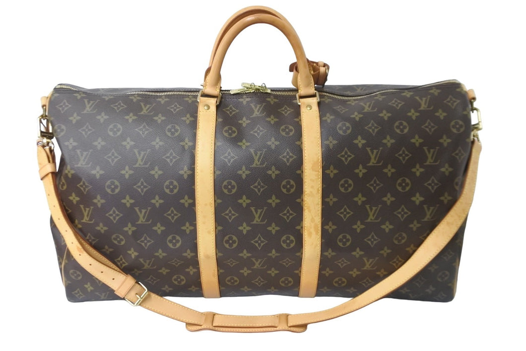 LOUIS VUITTON ルイヴィトン ボストンバッグ キーポル バンドリエール 60 モノグラム ブラウン M41412 美品 中古 57521