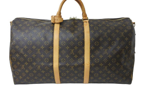LOUIS VUITTON ルイヴィトン ボストンバッグ キーポル バンドリエール 60 モノグラム ブラウン M41412 美品 中古 57521