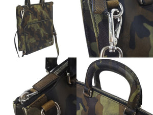 PRADA プラダ トートバッグ 2WAYトートバッグ カモフラージュ 迷彩 サフィアーノレザー VR0062 美品 中古 57526 