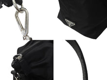 画像をギャラリービューアに読み込む, PRADA プラダ トートバッグ 2WAY コミックパッチ トライアングルロゴ ブラック 2VG024 シルバー金具 美品 中古 57528 