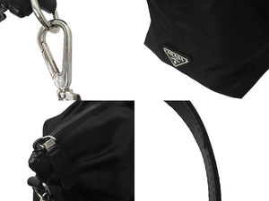 PRADA プラダ トートバッグ 2WAY コミックパッチ トライアングルロゴ ブラック 2VG024 シルバー金具 美品 中古 57528 