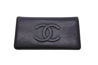 CHANEL シャネル ココマーク 長財布 16番台 キャビアスキン レザー ブラック 美品 中古 57543