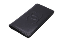 Load image into Gallery viewer, CHANEL シャネル ココマーク 長財布 16番台 キャビアスキン レザー ブラック 美品 中古 57543