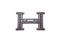 Load image into Gallery viewer, HERMES エルメス ベルト バックル トゥアレグ族 ボックスカーフ トゴ サイズ100 ブラック ブラウン シルバー金具 美品 中古 57546