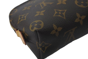 LOUIS VUITTON ルイヴィトン 化粧ポーチ ポシェット・コスメティック PM モノグラム M47515 ゴールド金具 美品 中古 57549