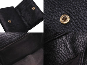 GUCCI グッチ 三つ折り財布 ウォレット 474746 CAO0G 5729 GGマーモント ダブルGロゴ レザー ブラック ゴールド 美品 中古 57552