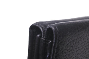 GUCCI グッチ 三つ折り財布 ウォレット 474746 CAO0G 5729 GGマーモント ダブルGロゴ レザー ブラック ゴールド 美品 中古 57552