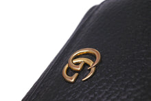Load image into Gallery viewer, GUCCI グッチ 三つ折り財布 ウォレット 474746 CAO0G 5729 GGマーモント ダブルGロゴ レザー ブラック ゴールド 美品 中古 57552