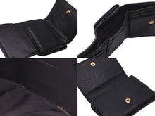 Load image into Gallery viewer, GUCCI グッチ 三つ折り財布 ウォレット 474746 CAO0G 5729 GGマーモント ダブルGロゴ レザー ブラック ゴールド 美品 中古 57552