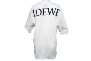 LOEWE ロエベ 半袖Ｔシャツ 18SS スカルパッチ バックロゴ ホワイト コットン サイズM 中古 57559