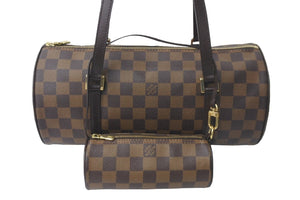 極美品 LOUIS VUITTON ルイヴィトン ハンドバッグ パピヨン30 ダミエキャンバス N51303 ブラウン ゴールド金具 中古 57569