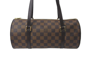極美品 LOUIS VUITTON ルイヴィトン ハンドバッグ パピヨン30 ダミエキャンバス N51303 ブラウン ゴールド金具 中古 57569