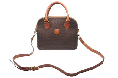 CELINE セリーヌ ハンドバック ボリード型 マカダム マカダム柄 M14 ブラウン ヴィンテージ 美品 中古 57573