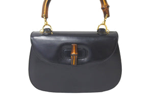 GUCCI グッチ バンブー 2WAY ショルダーバッグ 000 1227 0688 ブラック レザー ゴールド金具 ワンショルダー 美品 中古 57590