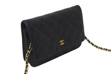 Load image into Gallery viewer, CHANEL シャネル ウォレットチェーンショルダーバッグ ココマーク A33814 18番台 2014 マトラッセ キャビアスキン 美品 中古 57592