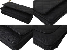 Load image into Gallery viewer, CHANEL シャネル ウォレットチェーンショルダーバッグ ココマーク A33814 18番台 2014 マトラッセ キャビアスキン 美品 中古 57592