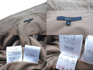 GUCCI グッチ ワンピース レザーベルト付き ベージュ コーデュロイ サイズ36 イタリア製 美品 中古 57607 