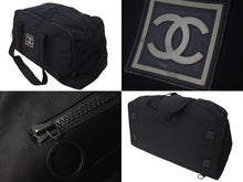 Load image into Gallery viewer, CHANEL シャネル ボストンバッグ スポーツライン 8番台 ココマーク ブラック ナイロン ブラック金具 美品 中古 57629
