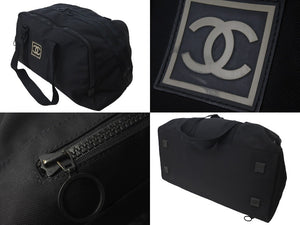 CHANEL シャネル ボストンバッグ スポーツライン 8番台 ココマーク ブラック ナイロン ブラック金具 美品 中古 57629