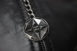 CHANEL シャネル チェーンリュック デイパック ココマーク マトラッセ 17番台 2013 ラムスキン ブラック シルバー 美品 中古 57630