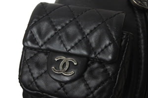CHANEL シャネル チェーンリュック デイパック ココマーク マトラッセ 17番台 2013 ラムスキン ブラック シルバー 美品 中古 57630