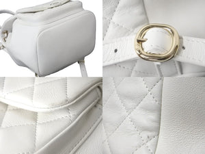 CHANEL シャネル チェーンリュック デイパック ココマーク AS2908 マトラッセ ラムスキン ホワイト ゴールド金具 美品 中古 57632